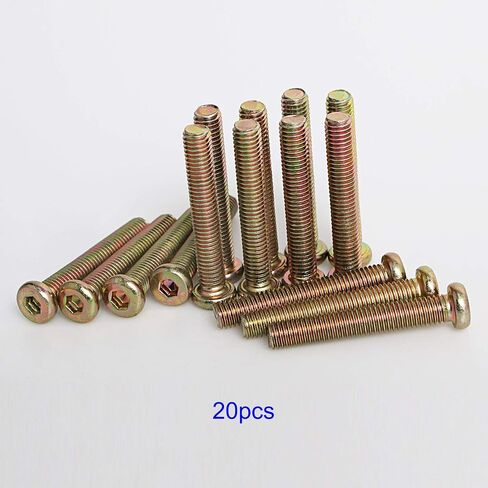 Aopin Flat Head Hex Socket Cap Screws, Hex Socket Head Cap Screws, Connector Screws for Furniture Crib Chairs, Carbon Steel, M8 x 50mm, 20Pcs in Saudi Arabia