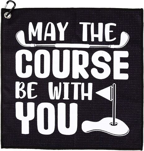 Golf Towel, Printed Golf Towels for Golf Bags with Clip, Golf Accessories Funny Golf Gift for Men Women Golf Fan Golfer Husband Boyfriend Dad, Birthday Gifts for Golf Fan(2) in Saudi Arabia