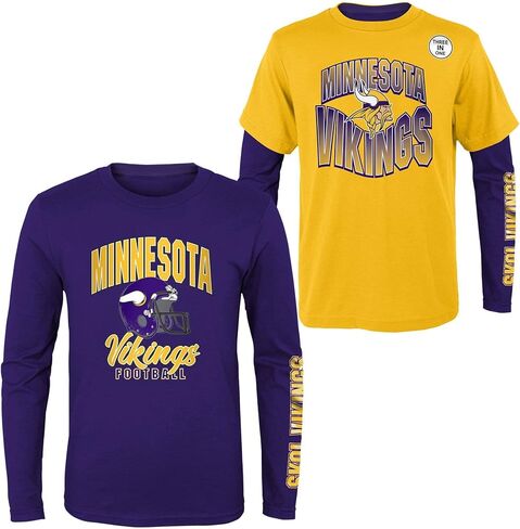 NFL Boys Youth 8-20 Game Day Team Color 3 Pack T-Shirt and Long Sleeve Combo Shirt Set in Saudi Arabia