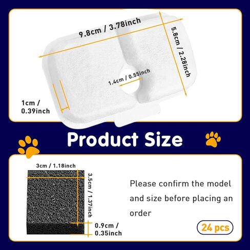 ETOB Water Fountain Filter Replacement for Petlibro - Pack of 16 Pre-Filter Sponges Compatible with PLWF105, PLWF115, PLWF005 - Keep Your Pet Libro Fountain Clean and Fresh with PET STANDARD Filters in Saudi Arabia