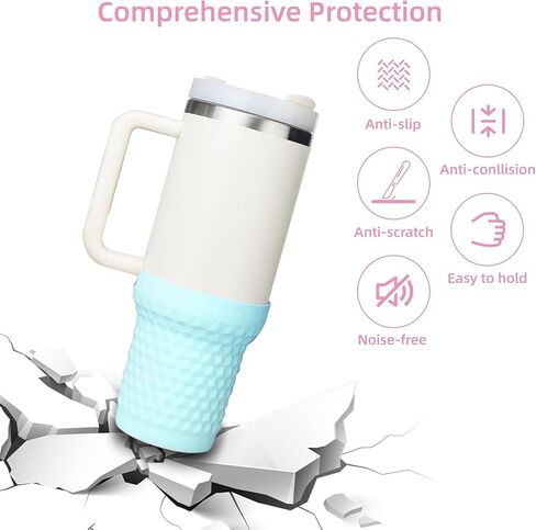 Silicone Boot Compatible with Stanley Cup 40oz, Anti-Slip Bottle Bottom Sleeve Cover Compatible with Stanley Tumbler 40oz in Saudi Arabia