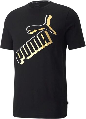 تي شيرت Puma Essentials+ Big Logo Foil للرجال، أسود، متوسط in Saudi Arabia