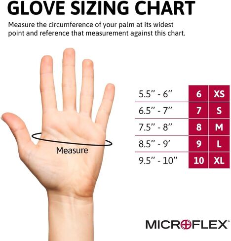 Ansell Microflex Black Dragon BD-100L 6mil قفازات لاتكس للاستعمال مرة واحدة مع نسيج كامل لتجهيز الطعام، السيارات - كبير، أسود (صندوق من 100) in Kuwait