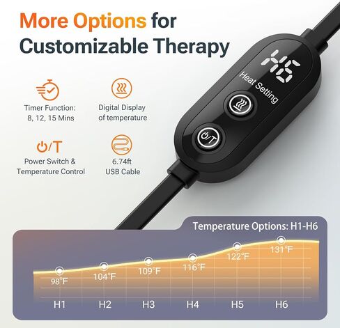 Neck Stretcher with Larger Graphene Heating Pad, Heated Cervical Traction Device in "e"-Shape for Moderate Neck Traction & Neck Pain Relief, Neck Relaxer with 6 Heat Levels & 3 Timer Functions in Saudi Arabia