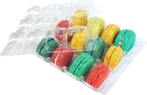 Vend Exchange Clear Plastic Macaron Containers - Fits 6 Macarons (Pack of 15) in Saudi Arabia