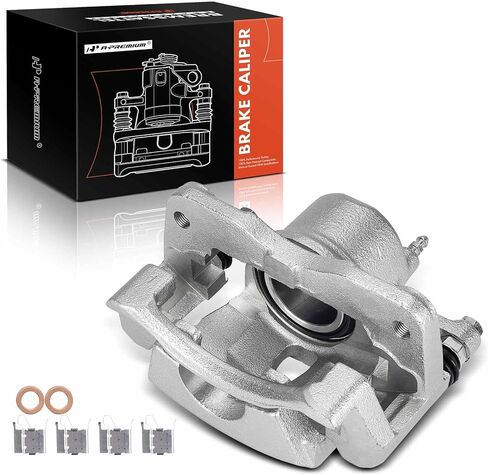 مجموعة فرجار قرص الفرامل الممتازة مع دعامة متوافقة مع موديلات مختارة من تويوتا - ياريس 2006 2007 2008 2009 2010 2011 2012 2013 2014 2015، L4 1.5L - جانب السائق الأيسر الأمامي in Kuwait