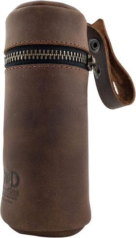 Hide & Drink, Cylinder Golf Bag Handmade from Full Grain Leather - Portable Ball Case with Hanger, Sports & Outdoors Accessories - Bourbon Brown in Saudi Arabia
