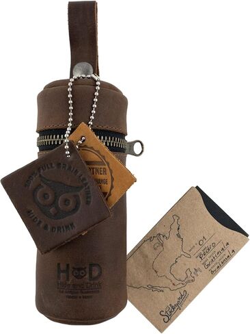Hide & Drink, Cylinder Golf Bag Handmade from Full Grain Leather - Portable Ball Case with Hanger, Sports & Outdoors Accessories - Bourbon Brown in Saudi Arabia