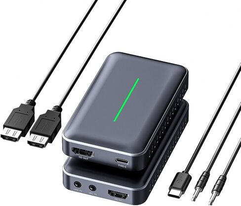 بطاقة التقاط خارجية HDMI مزدوجة القناة، بطاقة التقاط فيديو صوتية خارجية وتسجيل بدقة 1080 بكسل/60 إطارًا في الثانية متوافقة مع Xbox Series X/S، PS5/PS4/Pro، Nintendo Switch on OBS، Zoom وPC/Mac in Kuwait