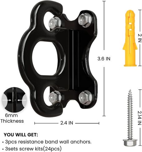 3PCS Resistance Band Wall Anchors Wall Mount Workout Anchors Workout Bands Anchors for Wall,Workout Wall Mount Anchor for Resistance Bands,Body Weight Straps,Strength Training,Yoga,Home Gym,Stretching in Saudi Arabia