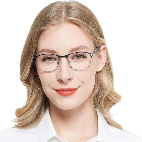 Blue Light Blocking Glasses Metal Frame Non Prescription Eyeglasses in Kuwait