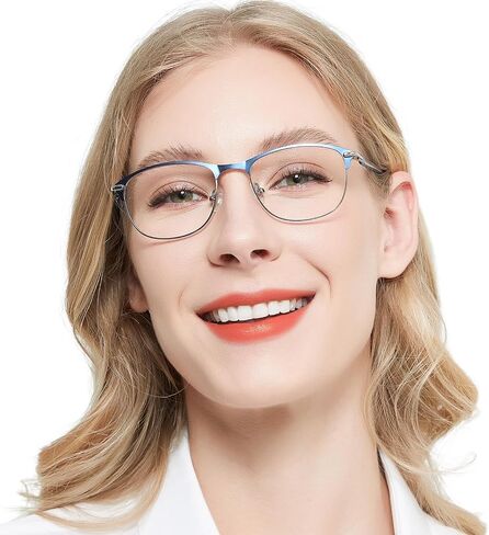 Blue Light Blocking Glasses Metal Frame Non Prescription Eyeglasses in Kuwait