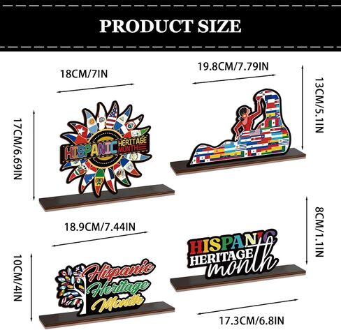 4 قطع من علامة الطاولة الخشبية لشهر التراث الإسباني، قطع مركزية لطاولة التراث الإسباني، شهر التراث الإسباني، ديكورات ومستلزمات للمنزل in Kuwait