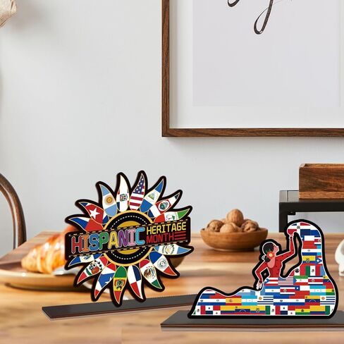 4 قطع من علامة الطاولة الخشبية لشهر التراث الإسباني، قطع مركزية لطاولة التراث الإسباني، شهر التراث الإسباني، ديكورات ومستلزمات للمنزل in Kuwait