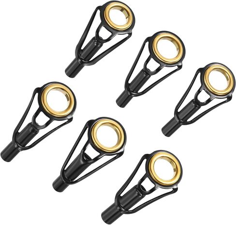 M METERXITY 30 Pack Fishing Rod Tip Repair Kit - Stainless Steel Ring Guide Replacement, Corrosion-Resistant, Apply to Fishing Rod (4.2-5.5mm Tube Dia, Black) in Saudi Arabia