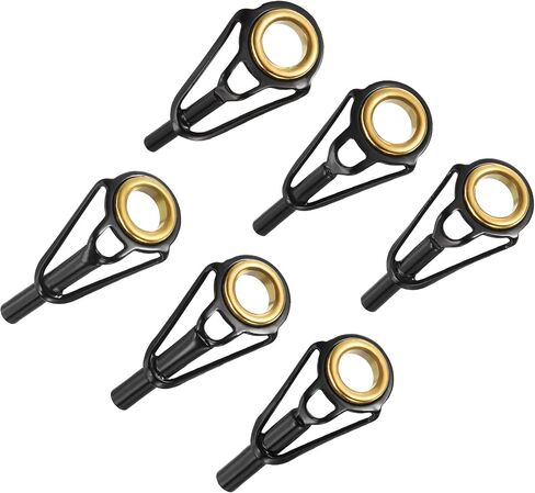 M METERXITY 30 Pack Fishing Rod Tip Repair Kit - Stainless Steel Ring Guide Replacement, Corrosion-Resistant, Apply to Fishing Rod (4.2-5.5mm Tube Dia, Black) in Saudi Arabia