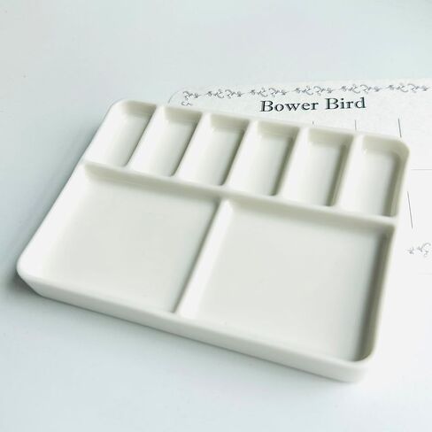 Bower Bird Travel Portable Ceramic Watercolor Palette 12 Well, Ceramic Palette, Porcelain Palette, Paint Palette in Saudi Arabia