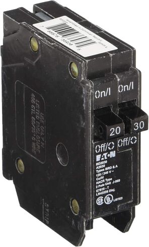 EATON BD2030 Type Bd قاطع دائرة مزدوج، 120 فولت تيار متردد، 20/30 أمبير، 1 P، 10 Ka in Saudi Arabia
