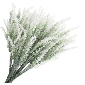 12 Artificial Lavender Bouquets, Plastic Decor Imitation Lavender Plants, Wedding Home Decor Office Garden Yard Decor (Purple)