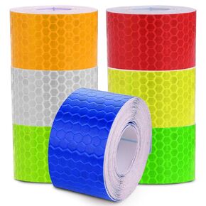 7 Rolls Reflective Tape Outdoor Waterproof Reflective Warning Tape Reflector Tape Night Safety Stickers Reflective Tape for Trailer Bicycles Clothing (7 Colors, 1 Inch x 70 Ft)