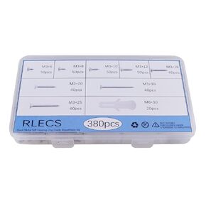 RLECS 380PCS Wood Screw Combination Fastener Kit Self Tapping Screw Set Silver Phillips Flathead Screw Set Suitable for Doorknob and Furniture Fastener Repair
