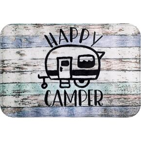 Syhonic 16x24 inches Happy Camper Non-Slip Doormat Bath Mat,Entrance Rug for Front Door Kitchen Floor Bath Tub Bedroom
