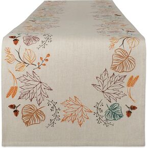 DII Fall Table Decorations Indoor Décor, Thanksgiving, Reversible Table Runner, 14x72, Autumn Leaves
