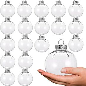 18PCS Clear Plastic Refillable Decorative Balls, 2.36 inch Christmas DIY Gadgets for House Party Wedding Birthday Christmas Decorating（60mm）