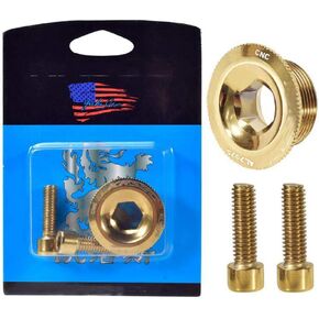 Colorful MTB Fixing Crankset Screw, Aluminum Alloy Road Bike Crank Cap and Bolts, Bicycle Crank Parts(M20,Gold)