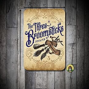 BOEYC Geuuki Metal Tin Sign 8X12 Inch - The Three Broomsticks Inn & Pub Aluminum Tin Signs for Home Kitchen Coffee Farm Wall Art Decor