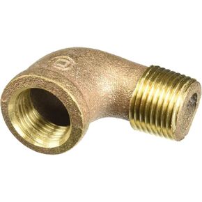 Anderson Metals 38116-08A 38116 Red Brass Pipe Fitting, 90 Degree Street Elbow, 1/2" Female x 1/2" Male