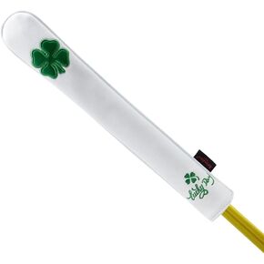 Golf Alignment Stick Cover, Leather Alignment Stick Headcover, Golf Accessory 4 Leaf Clover 13 x 2.5 inches