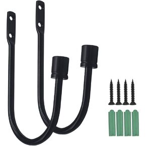 Decorative Curtain Holdbacks Heavy-Duty Curtain Tiebacks Metal Hooks for Drapes Wall Mounted Drapery Holdbacks Set of 2 Black (Black, 2)
