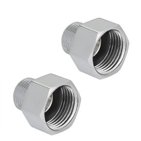 Brass Pipe Fitting,3/4"GHT Female Thread x 1/2" NPT Male Threaded adapter,Garden Hose to Shower adapter,Chrome 2 Pack