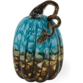 Boston International Handblown Glass Pumpkin Tabletop Décor, 5.5 x 8.5-Inches, Copper Canyon