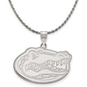 The Black Bow Sterling Silver U. of Florida Lg Gators Pendant Necklace