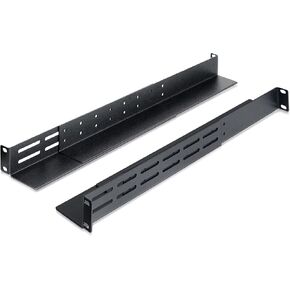 RIVECO 1U Adjustable Vented Server Rack Mount Shelf Adjustable Mounting Depth 19" to 38"Universal for 19" Network Equipment Black