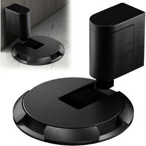 Magnetic Door Stopper, 2024 Upgrade Punch-Free Mechanical Silent Floor Door Stop, Heavy Duty Adjustable Door Stop Magnetic Door Stoppers Mechanical Door Stopper Door Stop (Black)