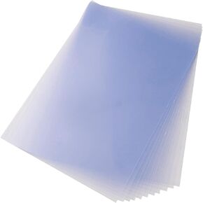A4 PVC Flexible Plastic Sheets, 10Pcs 0.3mm Thick A4 Size, Transparent DIY Crafts Film(Blue)