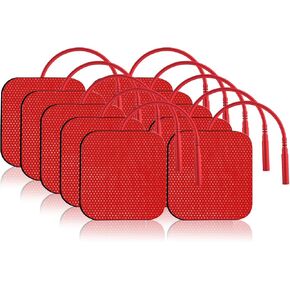 Tens Unit Replacement Electrode Pads - TENS Unit Pads 2"X2" 10 Pcs, Reusable and Latex Free Self-Adhesive TENS Unit Replacement Pads, Tens Pads Compatible with Nicwell Care EMS Devices (2mm Connector)