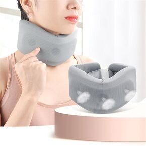 Neck Brace for Neck Pain and Support - Soft Foam Neck Brace Cervical Collar for Sleeping Breathable Neck Support Brace Wraps Keep Vertebrae Stable and Aligned for Women & Men, 1 Pcs, Gray