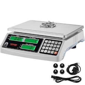 VEVOR Industrial Counting Scale, 30 kg x 1 g, Digital Scale for Parts and Coins, g/kg/lb Units, Electronic Gram Scale Inventory Piece Counting Scale Kitchen Jewelry Counting Scale with 3 LCD Screens