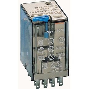 FINDER 55.34.9.024.0090 Relay, Power, 4PDT, 24VDC, 7A, Socket