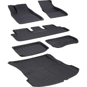 TAPTES 6 قطع لسجادات أرضية Tesla Model 3 2023 2022 2021، مجموعة كاملة من خطوط الأرضية الممتازة للطراز 3 بطانات الشحن الأمامية والخلفية لجميع الأحوال الجوية، تناسب مخصص للطراز 3 الملحقات الداخلية 2021-2023 in Kuwait