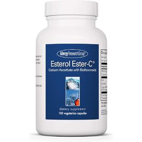 Allergy Research Group Esterol Ester-C - Vitamin C 1350mg Supplement, Immune Support, Calcium Ascorbate with Bioflavonoids, Ascorbic Acid, Rutin, Quercetin, Vegan Capsules - 100 Count