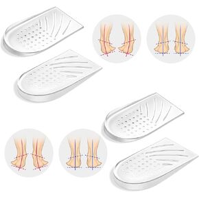 2 Pairs 3 Layers Medial & Lateral Heel Wedge Silicone Insoles - Corrective Adhesive Shoe Inserts for Foot Alignment, Knock Knee Pain, Bow Legs, Osteoarthritis for Men and Women(Large)