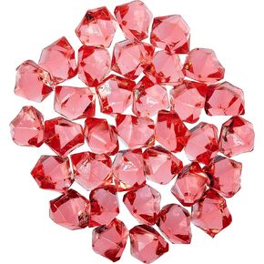 Acrylic Ice Rocks Crystal Vase Filler, 1-inch, 150-piece (Coral)