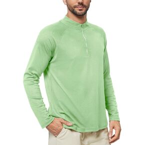 Mens 1/4 Zip Pullover Polo Shirt Long Sleeve Active Golf Sweatshirt Quarter Zipper Athletic Tops Moisture Wicking