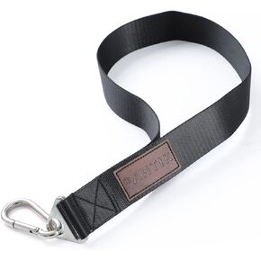 Gym Arm Wrestling Strap Belt Hand Grip with Carabiner Nylon Webbing Multi Purpose Pull Down Tricep Rope Arm Exerciser Strap Arm Forearm Exerciser Strengthener for Cable Machine and Free Weight