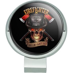 GRAPHICS & MORE Firefighter Skull First in Last Out Fireman Golf Hat Clip with Magnetic Ball Marker